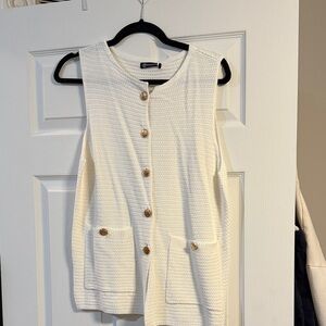 Elegant Cream Button Down Knit Top